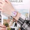 Reloj de cuarzo para mujer, pequeño y moderno, transparente, con un toque informal, combinable y con un color de alta calidad.