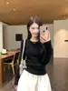 Nueva Camiseta Base de Punto Redonda Estilo Suave Otoño/Invierno 2026 para Mujer, Cálida, Amigable con la Piel, Elástica, Top Ajustado