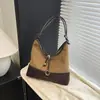 Bolso de Axila de Gran Capacidad Transfronterizo para Mujer 2025 Nuevo Bolso Sencillo de Gamuza Tipo Cubo Bolso de Hombro de Moda para Viajar