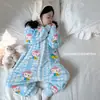 Saco de dormir de franela engrosada con piernas separadas para niños en invierno, Ropa de dormir cálida para bebé, Mameluco Anti-Patadas para uso en casa, Adecuado para niños pequeños y medianos