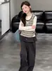 Conjunto de Roupa de Outono para Meninas 2026 Novo Moda Estilo Coreano Colete e Calça de Perna Larga Conjunto Casual de Três Peças para Crianças Maiores