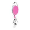 Macaron Oval aleación de zinc elástico reforzado color sólido retráctil llavero de tarjeta de identificación Doctor Enfermera hebilla de fácil extracción