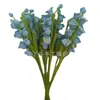 Venta al por mayor de fábrica rama de flor de lirio de cuatro cabezas tejida a mano para decoración de arreglo floral de sala de estar