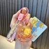 Llavero de Mochila Auténtico Pato Amarillo Botella de Aceite con Arena Movediza Colgante para Mochila Escolar Llavero de Coche Pequeño Regalo Venta al por Mayor