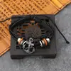 Temu Venta Caliente Accesorios Europeos y Americanos Pulsera de PU Personalizada Tejida a Mano Set de Cuatro Piezas Pulsera de Ancla DIY
