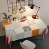 Toalha de Mesa Desenho Animado, Sem Lavagem, Impermeável, À Prova de Óleo, Resistente ao Calor, Estilo Dopamina Creme, Toalha de Mesa Retangular, Protetor de Mesa, Chá