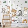 Calcomanía de pared combinada de animales pequeños de dibujos animados elefante guepardo decoración de dormitorio infantil papel tapiz KL96059