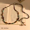 Corrente de Cintura de Contas de Madeira Tecida à Mão Estilo Boho, Cinto de Moda Estilo Étnico Retrô, Acessório de Cintura Versátil de Nicho de Alta Qualidade