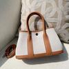 2024 nova camada superior couro de vaca costura lona jardim saco grande capacidade viajante ombro crossbody portátil balde saco moda