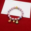 Pulsera de Porcelana Gris Yongxiang de Pekín con Pulsera Luna Blanca Flor de Cerezo Morado Regalo de Cumpleaños Yonghe para Hombres y Mujeres Adornos para Manos