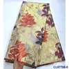 Bordado Jacquard Semitransparente con Hilo Dorado y Plateado Tela de Organza Estilo Antiguo Tela de Encaje Brocado Africano