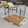 Plataforma de Coro para Aula de Música, Podio Plegable Móvil de Madera Maciza Telescópico de Tres y Cuatro Niveles para Director