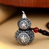 Colgante de calabaza antigua Big Jifu, plata esterlina, plata pura, cadena de suéter para hombres y mujeres, colgante de plata 999, joyería de plata personalizada de moda nacional