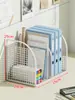 Soporte metálico para libros, revistero para escritorio de oficina, bandeja para documentos, artículos de oficina, soporte para libros de papelería, organizador de escritorio