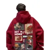 Sudadera Gruesa con Capucha Forrada de Polar para Pareja de Hombres, Estilo Bf Holgado de Moda Versátil Chaqueta Estilo Hong Kong Otoño e Invierno