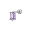 Pendientes de diamante coloreado ovalado con forma de oreja, estilo retro, con temperamento pequeño, estilo viento frío, con forma de oreja, dopamina, geométricos, morados.