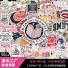 50 Piezas de Pegatinas Creativas Temáticas de Lectura Retro Americano Decoración para Funda de Teléfono DIY Cuaderno Pegatinas Impermeables Venta al Por Mayor Transfronteriza