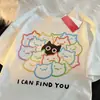 220g Camiseta de Verano Colorida Pareja de Gatos Camiseta para Hombre Blanca Negra Gris Holgada