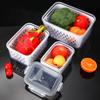 Caja de almacenamiento de plástico sellada para alimentos de cocina, recipiente para frutas y verduras con drenaje y tapa, caja de almacenamiento fresco congelado para refrigerador