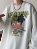 Sudadera con Estampado de Dibujos Animados para Primavera y Otoño Cuello Redondo Chaqueta para Hombre Adolescentes y Estudiantes Camiseta Holgada de Manga Larga Estilo Otoñal de Moda