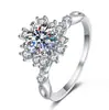 Shake Tone Venta en Vivo Anillo de Plata S925 Imitación Moissanita Anillo Clásico de 1 quilate para Mujer Anillo para Mujer Anillo para Amantes