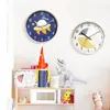 Reloj de Pared de Lujo Ligero con Marco de Madera Curvado Estilo Ins Comercio Exterior Reloj con Veta de Madera Reloj de Cuarzo Silencioso para Sala de Estar del Hogar Reloj Simple