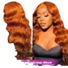Peluca frontal de encaje nueva, tocado, cabello largo y rizado naranja, onda, cabello humano, fábrica de pelucas de encaje, generación