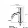 Grifo de Lavabo de Acero Inoxidable 304 Monomando Frío Baño Lavabo Lavado de Manos Balcón Lavabo Caño Recto Caño Curvo Cintura Pequeña