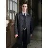 Abrigo de Lana para Hombre Otoño e Invierno Negocio Longitud Media 100% Lana Abrigo Lujo Ligero Versátil Gabardina de Cachemira