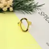 Anillo Abierto Geométrico de Acero Inoxidable Estilo Ins Europeo y Americano Transfronterizo Anillo de Ola de Verano para Mujer Titanio Acero Oro 18K