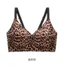 Sutiã de renda com estampa de leopardo plus size, estilo europeu, mais vendido, sem aro, costas bonitas com sustentação, sexy, doce, picante, lingerie sem costura, sutiã feminino