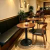 Mesas e Cadeiras Usadas para Cafeteria Loja de Chá com Leite Mesas Redondas Pequenas para Loja de Confeitaria e Panificação Mesas e Cadeiras de Madeira Maciça para Catering Refeições Simples Lanchonete