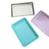 Bandeja de Exibição Quadrada de Aço Inoxidável para Joias e Nail Art Bandeja de Armazenamento Bandeja para Cosméticos Bandeja de Armazenamento para Ferramentas de Nail Art