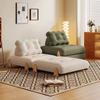 Bloque de Construcción Modular Sofá Cama Combinable Plegable Madera Maciza Individual Doble Uso Departamento Pequeño Estilo Crema Sofá Perezoso para Sala de Estar