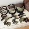 Diadema fina de puntos color café verde para mujer, diadema ancha de ala alta de alta gama, diadema retro de otoño e invierno, accesorio para el cabello versátil para salidas diarias