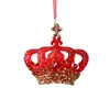 Juego de Adornos Navideños Translúcidos Rojos y Dorados, Combinación de Colgantes Navideños Acrílicos con Purpurina Vintage, Accesorios para Decoración de Árbol de Navidad