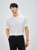 Série de Luxo~Algodão com Fibra de Bambu Natural Toque Macio Camiseta Masculina Manga Curta Novo Estilo Design de Selim Camiseta de Verão de Alta Qualidade para Negócios