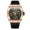 Explosiones en Vivo Aolona/ONOLA Moda Deportiva Reloj Mecánico Automático para Hombre Correa de Silicona Reloj Impermeable