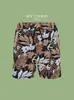 Shorts de Playa Casuales Hawaianos Tallas Grandes con Corte Holgado y Estampado Único de Costa del Sudeste Asiático