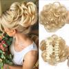 Peruca com Cabeça de Bola, Coque Cacheado com Presilha, Artefato de Cabelo para Preguiçosos, Faixa de Cabelo Fofa, Flor de Galinheiro na Nuca, Novo