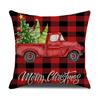 Capa de almofada de Natal mais vendida da Amazon Cross Border, capa de almofada de linho com estampa de desenho animado do Papai Noel, decoração de feriado
