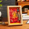 25 Años Nuevo Marco de Fotos Thangka Impreso de Alta Definición Mesa Hecho a Mano Núcleo de Pintura Dorada y Plateada Adornos del Dios de la Riqueza y Bodhisattva