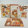 Capibara A5 Estampado en Caliente Tarjeta Superficie Cuaderno de Espiral Oso de Café Cobaya de Agua Línea Horizontal Cuaderno Nota Papelería Premios