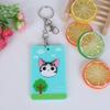 Porta credencial de estudiante de transporte público creativo, soporte para tarjetas bancarias de acrílico suave estéreo 3D, venta al por mayor, diseño personalizado de dibujos animados
