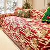 Funda de sofá de Navidad, adecuada para todas las estaciones, con textura de lino sintético, estilo retro americano, para decoraciones festivas y fundas de sofá