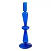 Porta-velas azul, bandeja base para velas, decoração para jantar à luz de velas, porta-velas de vidro vintage, artesanato decorativo, DIY
