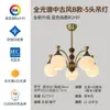 Candelabro vintage estilo francés para dormitorio y sala de estar, estilo retro simple del sur de Asia, lámpara de techo principal creativa y de alta gama totalmente de cobre para dormitorio principal y estudio