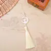 Colgante Caja de Regalo de Navidad con Borla de Conejo Estrella y Luna Colgante de Estilo Antiguo para Bolso Hanfu Accesorio de Borla para Abanico