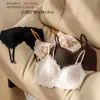 Sujetador Sexy Bralette de Encaje con Escote Profundo y Copas Triangulares para Mujeres con Poco Busto, Push-Up, Sin Aros, Anti-Caída