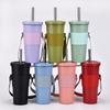 2026 Nuevo Estilo Funda Portátil para Taza Espesada Accesorios para Taza de Té de Leche Bolso Portátil para Exteriores Funda Antideslizante de Cuero para Mujer